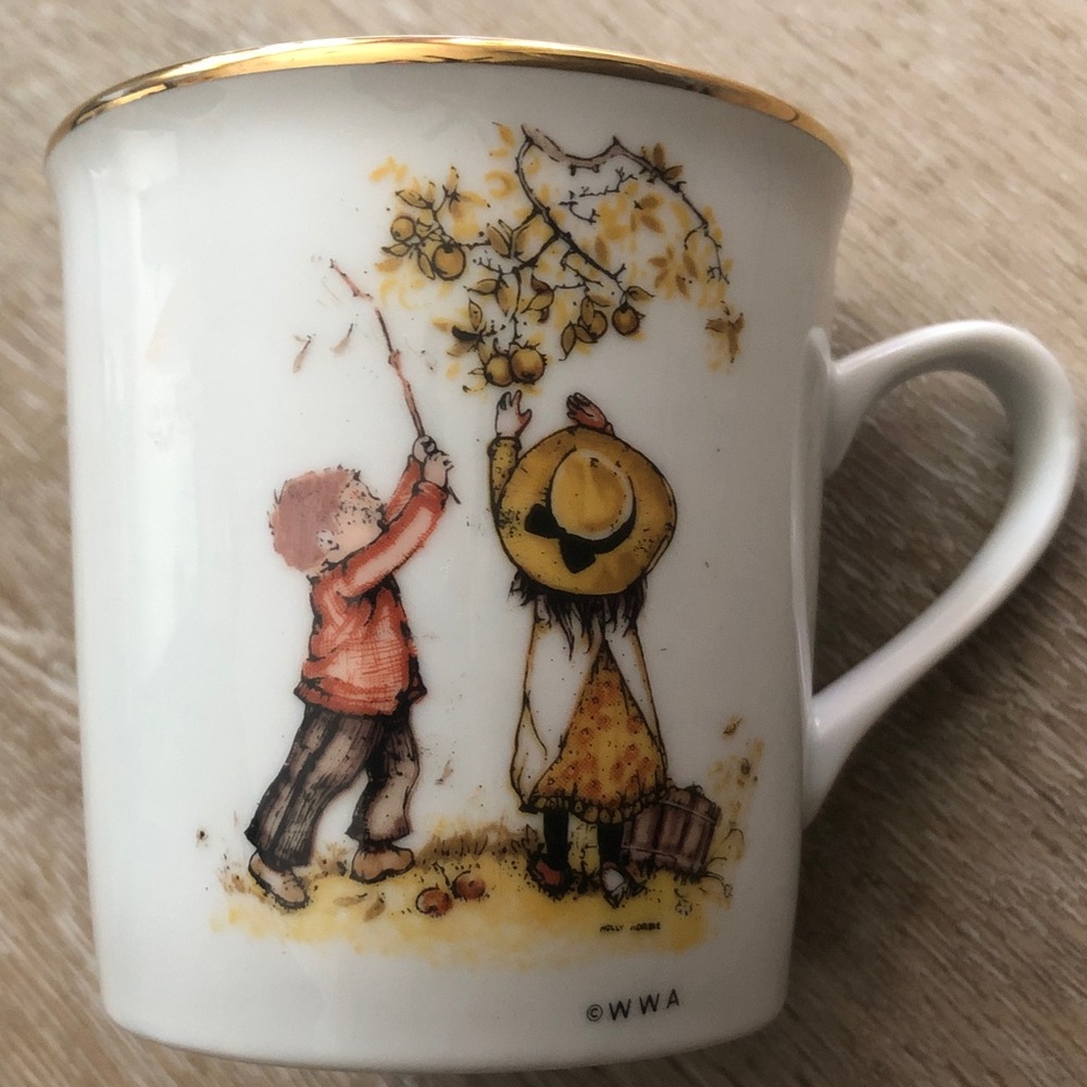 Holly Hobbie vintage coffee mug Small White Ceramic Mug Table Talk